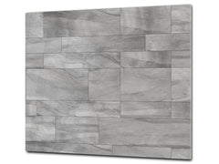 KITCHEN BOARD & Induction Cooktop Cover – Glass Pastry Board D25 Textures and tiles 1 Series: Grey irregularity 1