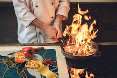 Induction Cooktop Cover Kitchen Board – Impact Resistant Glass Pastry Board – Heat resistant; MEASURES: SINGLE: 60 x 52 cm (23,62” x 20,47”); DOUBLE: 30 x 52 cm (11,81” x 20,47”); D31 Tropical Leaves Series: Art deco wallpaper 2