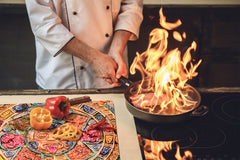 Glass stove top 60D19: Colorful signs