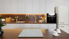 Tempered GLASS Kitchen Board – Impact & Scratch Resistant D27 Vintage leaves and patterns Series: Abstract leave background