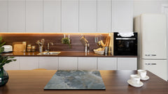 CUTTING BOARD and Cooktop Cover - Impact & Shatter Resistant Glass D21 Marbles 1 Series: Italian grunge stone