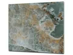 CUTTING BOARD and Cooktop Cover - Impact & Shatter Resistant Glass D21 Marbles 1 Series: Marble waves