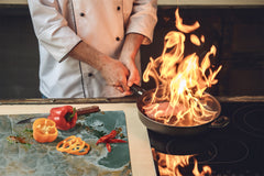 CUTTING BOARD and Cooktop Cover - Impact & Shatter Resistant Glass D21 Marbles 1 Series: Marble waves