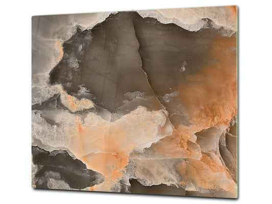 Chopping Board - Induction Cooktop Cover - Glass Cutting Board D22 Marbles 2 Series: 3D marble wall