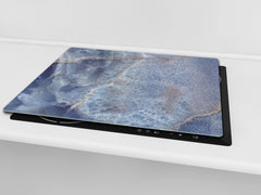 CUTTING BOARD and Cooktop Cover - Impact & Shatter Resistant Glass D21 Marbles 1 Series: Marble dotted surface