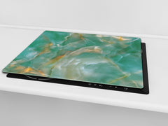 Chopping Board - Induction Cooktop Cover D21 Marbles 1 Series: Green onyx