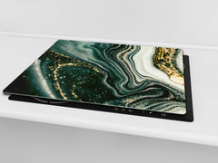 Chopping Board - Worktop saver and Pastry Board - Glass Cutting Board D23 Colourful abstractions: Mesmerising golden powder