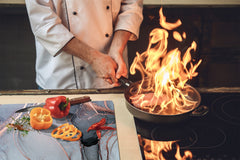 Chopping Board - Worktop saver and Pastry Board - Glass Cutting Board D23 Colourful abstractions: Abstract golden veins