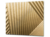 Tempered GLASS Cutting Board – Worktop saver and Pastry Board –- Glass Kitchen Board; MEASURES: SINGLE: 60 x 52 cm (23,62” x 20,47”); DOUBLE: 30 x 52 cm (11,81” x 20,47”); D28 Golden Waves Series: Golden art deco