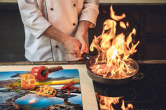 Tempered GLASS Kitchen Board – Impact & Scratch Resistant; D08 Nature Series: Marine coast 10