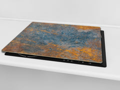 Chopping Board - Impact & Scratch Resistant - Glass Cutting Board D24 Rusted textures Series: Oxidized colorful surface