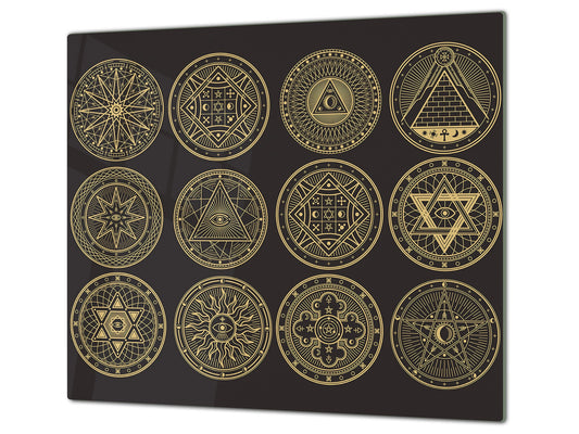 Glass Cutting Board 60D15: Egyptian symbols