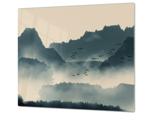 Glass Pastry Board 60D18: Departing birds