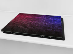 KITCHEN BOARD & Induction Cooktop Cover – Glass Pastry Board D25 Textures and tiles 1 Series: Blue and pink neon wall