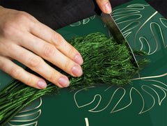 Induction Cooktop Cover Kitchen Board – Impact Resistant Glass Pastry Board – Heat resistant; MEASURES: SINGLE: 60 x 52 cm (23,62” x 20,47”); DOUBLE: 30 x 52 cm (11,81” x 20,47”); D31 Tropical Leaves Series: Modern monstera leaves