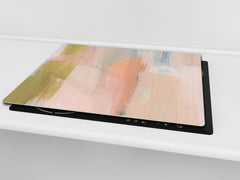 Tempered GLASS Kitchen Board – Impact & Scratch Resistant D27 Vintage leaves and patterns Series: Versatile artistic backdrop