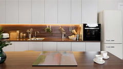 Tempered GLASS Kitchen Board – Impact & Scratch Resistant D27 Vintage leaves and patterns Series: Versatile artistic backdrop