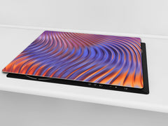 Copy of UNIQUE Tempered GLASS Kitchen Board –Scratch Resistant Glass Cutting Board –Glass Countertop MEASURES: SINGLE: 60 x 52 cm (23,62” x 20,47”); DOUBLE: 30 x 52 cm (11,81” x 20,47”); D29 Colourful Variety Series: Colorful wavy design 1