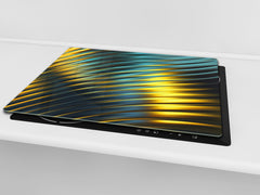 Copy of UNIQUE Tempered GLASS Kitchen Board –Scratch Resistant Glass Cutting Board –Glass Countertop MEASURES: SINGLE: 60 x 52 cm (23,62” x 20,47”); DOUBLE: 30 x 52 cm (11,81” x 20,47”); D29 Colourful Variety Series: Blue abstract composition