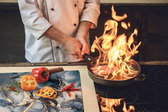 Chopping Board - Worktop saver and Pastry Board - Glass Cutting Board D23 Colourful abstractions: Fluid art painting