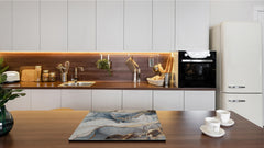 Chopping Board - Worktop saver and Pastry Board - Glass Cutting Board D23 Colourful abstractions: Artistic mixture of paints