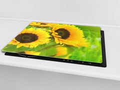 Glass Cutting Board and Worktop Saver D06 Flowers Series: Sunflower 1