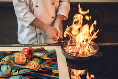 Induction Cooktop Cover –Shatter Resistant Glass Kitchen Board – Hob cover; MEASURES: SINGLE: 60 x 52 cm (23,62” x 20,47”); DOUBLE: 30 x 52 cm (11,81” x 20,47”); D32 Paintings Series: Inner eye