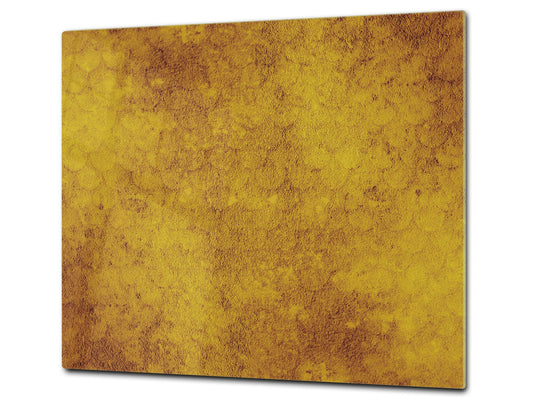 TEMPERED GLASS CHOPPING BOARD – Glass Cutting Board and Worktop Saver D26 Textures and tiles 2 Series:Abstract golden fish scales