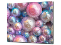 UNIQUE Tempered GLASS Kitchen Board –Scratch Resistant Glass Cutting Board –Glass Countertop MEASURES: SINGLE: 60 x 52 cm (23,62” x 20,47”); DOUBLE: 30 x 52 cm (11,81” x 20,47”); D29 Colourful Variety Series: Shiny pearls 1