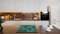 KITCHEN BOARD & Induction Cooktop Cover – Glass Pastry Board D25 Textures and tiles 1 Series: Green vintage ceramic tiles 3