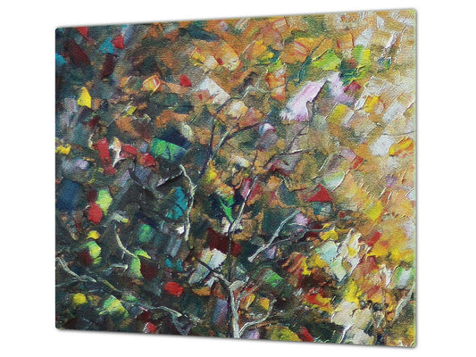 UNIQUE Tempered GLASS Kitchen Board 60D05A: Abstraction on canvas