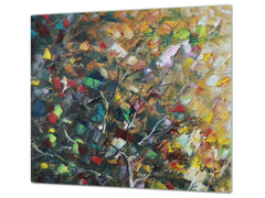 UNIQUE Tempered GLASS Kitchen Board 60D05A: Abstraction on canvas