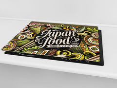 Tempered GLASS Cutting Board 60D16: Japan food