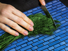 KITCHEN BOARD & Induction Cooktop Cover – Glass Pastry Board D25 Textures and tiles 1 Series: Blue brick background