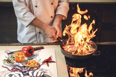 Tempered GLASS Cutting Board – Worktop saver D15 Drawings Series: Cat