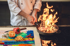 Widerstandsfähiges Glasschneidebrett 60D05B: Leinwandmalerei 2