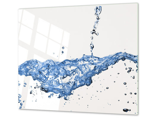 Planche de cuisine en VERRE trempé; D02 Série Eau: Eau 14