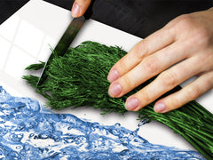 CUTTING BOARD and Cooktop Cover - Impact & Shatter Resistant Glass D02 Water Series: Water 14