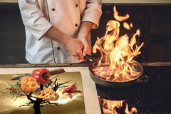 Tempered GLASS Kitchen Board – Impact & Scratch Resistant; D08 Nature Series: Tree 1