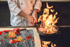 Glass Cutting Board and Worktop Saver D06 Flowers Series: Poppies 1