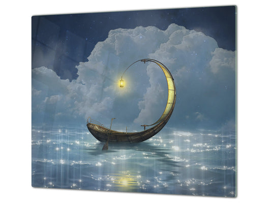 Glass Pastry Board 60D18: A lonely boat