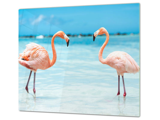 Schneidebrett aus gehärtetem Glas 60D01: Flamingos