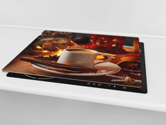 Glass Kitchen Board 60D07: Coffee with cinnamon