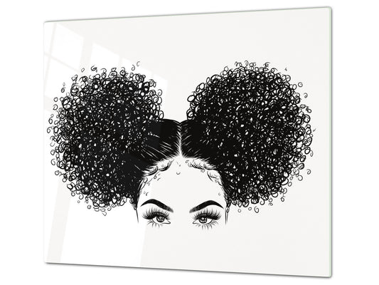 Glass Cutting Board 60D15: Afro hairstyle