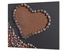 Glass Kitchen Board 60D07: Heart from coffee
