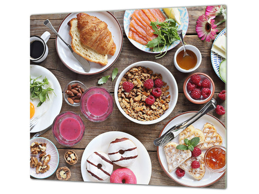 Tempered GLASS Cutting Board 60D16: Breakfast 8