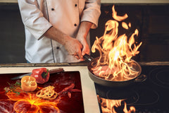 Glass Cutting Board and Worktop Saver D06 Flowers Series: Flower 9