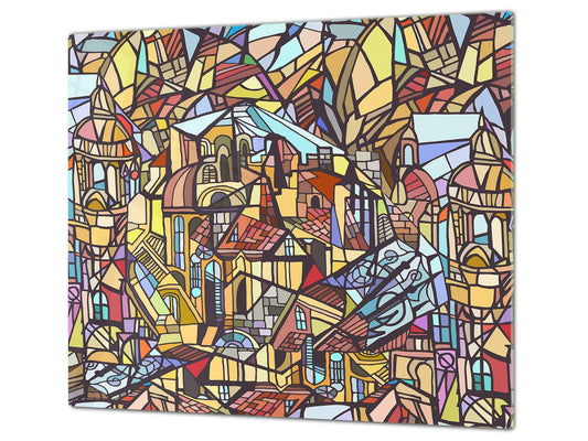 Glass stove top 60D19: Stained glass