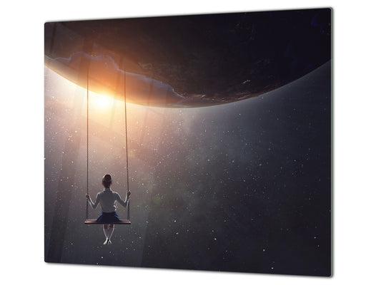 Glass Pastry Board 60D18: Swing in cosmos