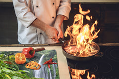 Tempered GLASS Kitchen Board – Impact & Scratch Resistant; D08 Nature Series: Waterfall 4